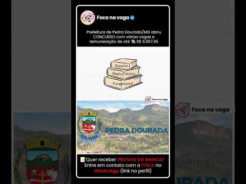 CONCURSO PÚBLICO DA PREFEITURA DE PEDRA DOURADA/MG: EDITAL PUBLICADO NA ZONA DA MATA MINEIRA!
