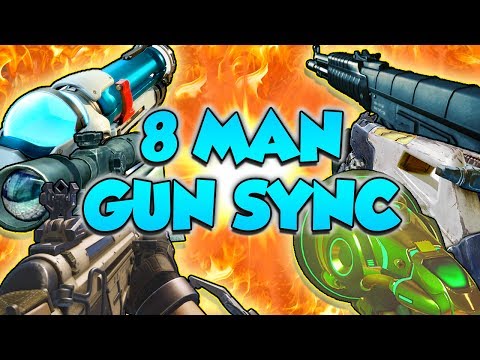 One of the BIGGEST Gun Sync Collabs Ever - 8 Man Gun Sync