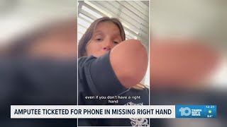 Amputee ticketed for driving with phone in missing hand