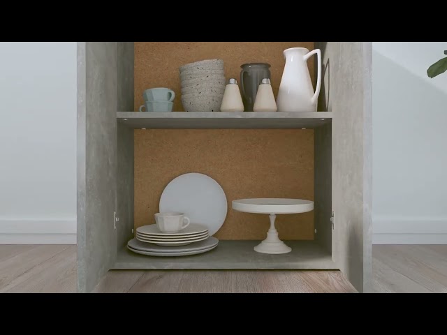 Video Teaser für 800733 vidaXL Sideboard Concrete Grey 60x30x75 cm Engineered Wood