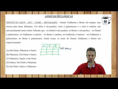 E0175 - INSTITUTO AOCP - 2015 - UFMS - ASSOCIAÇÕES LÓGICAS (www.gurudamatematica.com.br)