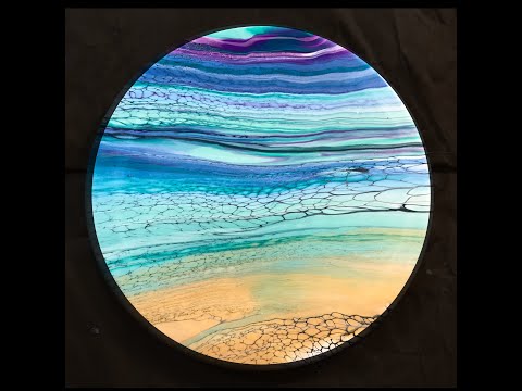 (649) Beach Swipe ~ Acrylic Pouring ~ Fluid Art