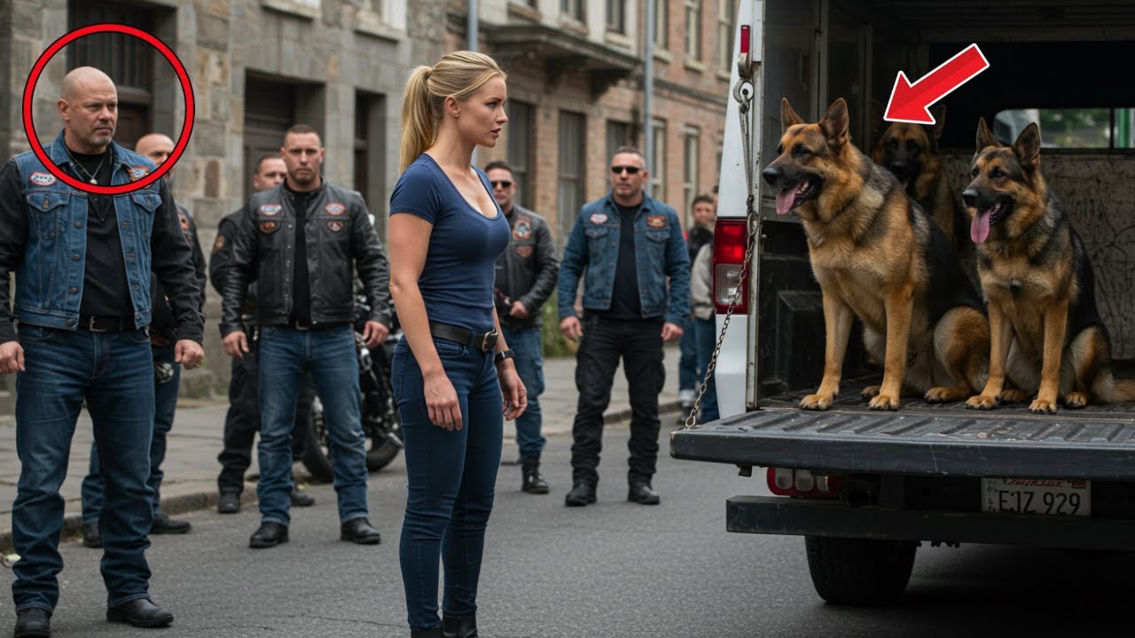 Bikers provoked a female trucker, but her military dogs showed them what they were capable of.