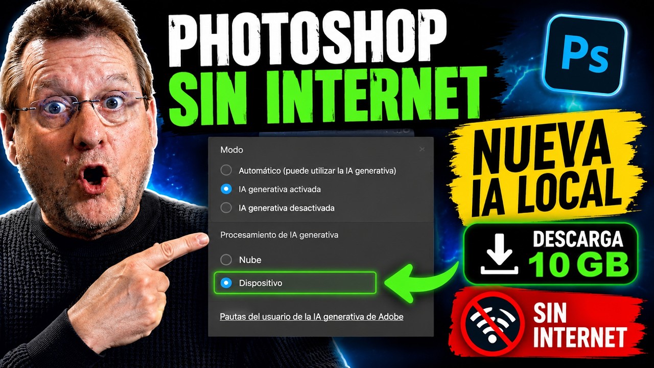 🤯 Photoshop YA FUNCIONA SIN INTERNET… y NADIE lo vio venir 🚀