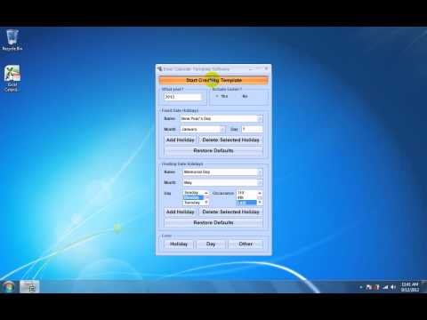 Excel Calendar Template Software
