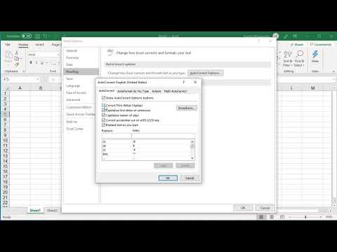 How to use Auto Correct Options in Excel - Office 365