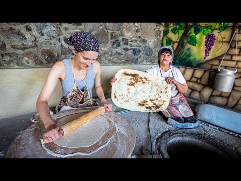 Authentic Lavash Bread Baking In ARMENIA