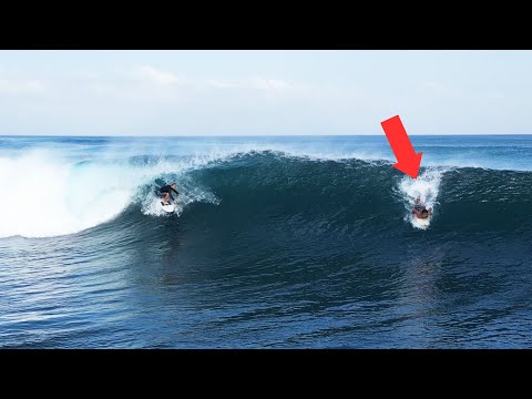 DANGEROUS DROP IN BARREL !! WILL HE MAKE IT AT ULUWATU ??