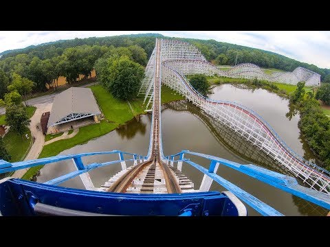 On-ride point of view of Great American Scream Machine