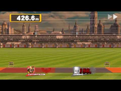 Super Smash Bros. 4 Wii U Home Run Contest Captain Falcon 1062.1 Metres / 3484.5 Feet (No Bat Drops)