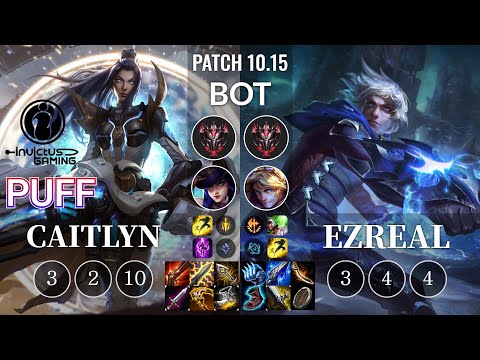 IG Puff Caitlyn vs Ezreal Bot - KR Patch 10.15