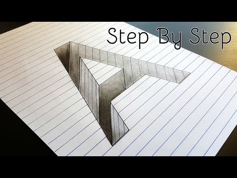 How to Draw A Hole in Line Paper | 3D Trick Art | Optical illusion