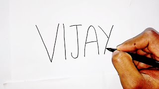 Easy How to draw Vijay word to Thalapathy Vijay Dr