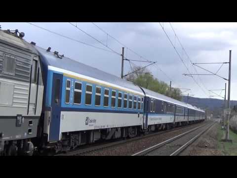 Retro Gorila (350.001) na vlaku EC 276 Slovan - Dolní Lhota 6.4.2017