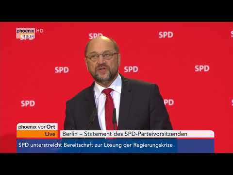 Martin Schulz zur möglichen Bereitschaft der SPD für Sondierungsgespräche am 24.11.17
