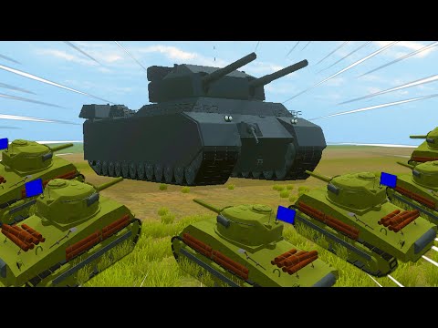 Can 100 Shermans Kill the P1000 RATTE MEGA-TANK!? - Ravenfield: WW2 Battle Simulator