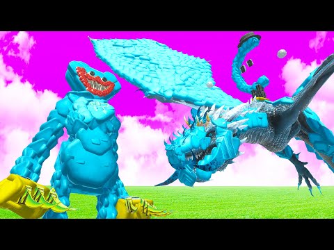 We Battled the Ctop Ice Dragon and Huggy Wuggy in Animal Revolt Battle Simulator Multiplayer!