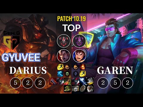 GEN gyuvee Darius vs Garen Top - KR Patch 10.19
