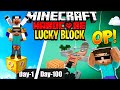 100 Days In Minecraft Oneblock 😰| but its Lucky Unlucky