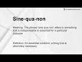 Sine-qua-non Meaning