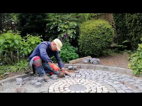 How to lay 100x100x50mm granite setts.