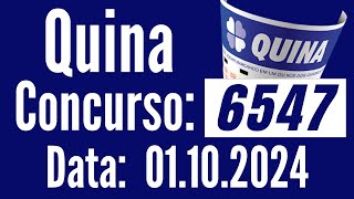 ⚡ Resultado Quina, Quina 1/10, QUINA de hoje, RESULTADO da QUINA 6547,