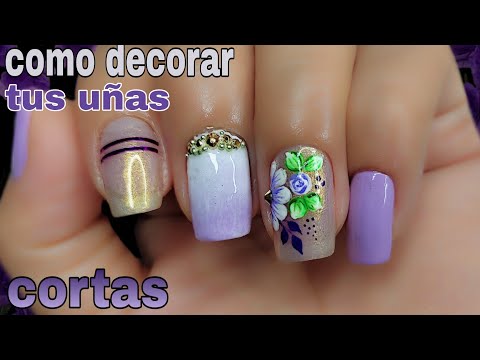 DECORADO para Uñas CORTAS NATURALES 💅  #Nailart