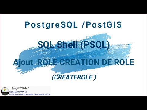 [Geo_MYTNMAC] PSQL (05) Créer un utilisateur capable d'ajouter d'autres utilisateurs via SQL SHELL