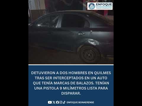#Quilmes | 🚨CAEN DOS DETENIDOS QUE CIRCULABAN EN UN AUTO BALEADO Y CON UNA PISTOLA LISTA PARA USAR 🚘