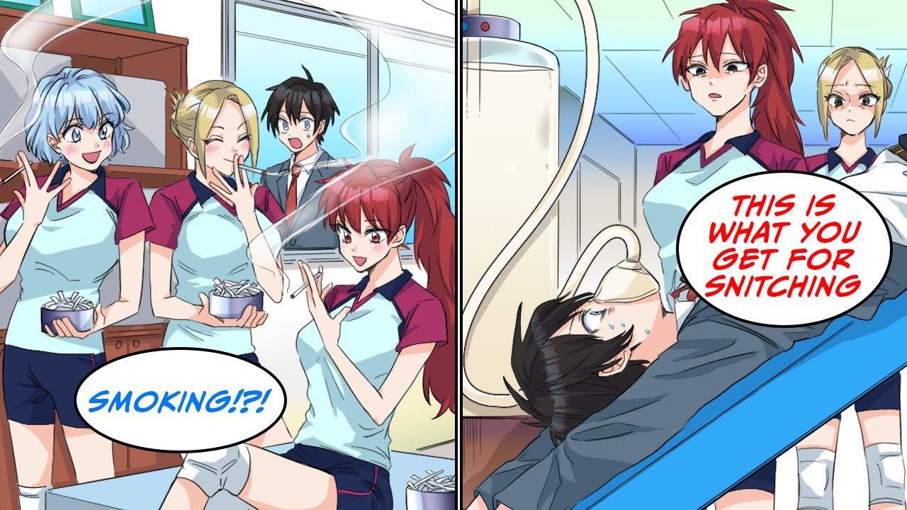 Saw the girl's volleyball team smoking, but then… [Manga Dub]