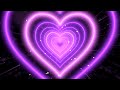 Heart Tunnel💖💜Heart Background | Neon Heart Background Video Loop [3 Hours]-4K