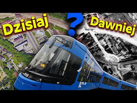 Tutaj kiedyś była PĘTLA TRAMWAJOWA oraz... JECHAŁY POCIĄGI ! Tramwaje i pociągi w dawnym Krakowie