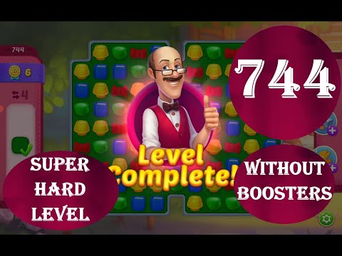 Homescapes Level 744 - [16 moves] [2022] [HD] solution of Level 744 Homescapes[No Boosters]