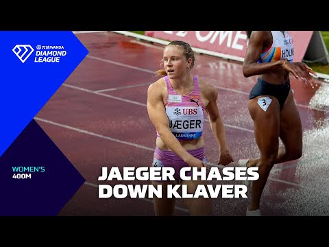 Henriette Jaeger chases down Lieke Klaver in Lausanne 400m - Wanda Diamond League 2025