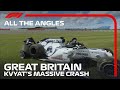 All The Angles | Daniil Kvyat's Massive Crash | 2020 British Grand Prix
