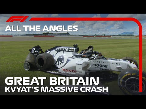 Daniil Kvyat's Massive Crash - All The Angles | 2020 British Grand Prix Video