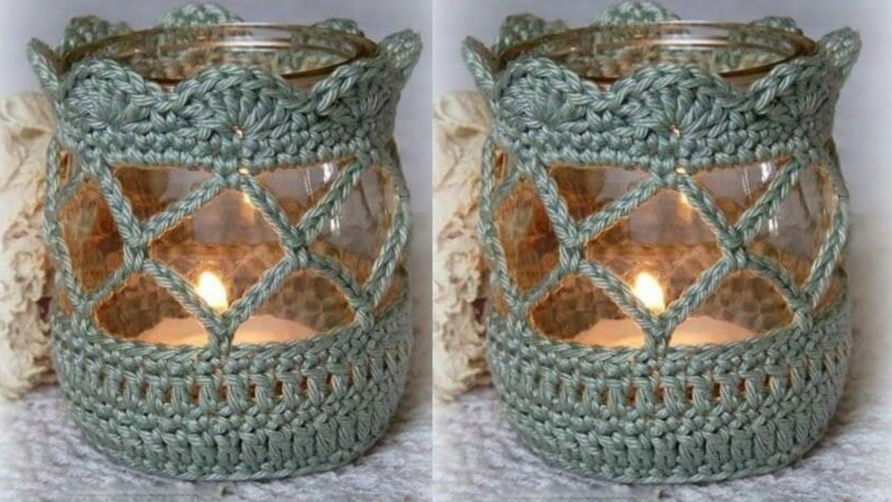 Crochet Candle Holder Design | Step-by-Step Easy Tutorial