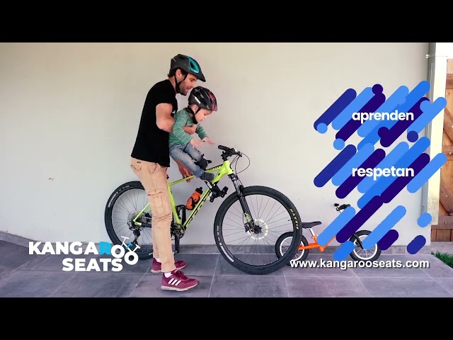 Vídeo relacionado con HongKKon Asiento infantil para bicicleta, asiento infantil desmontable, respaldo y apoyo y pedales, carga 80 kg, asiento delantero para niños de 1 a 5 años