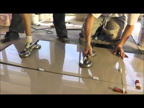 Porcelain tiles installation