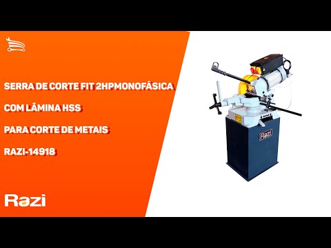 Serra de Corte Fit 2HP Monofásica 220V com Lâmina HSS para Corte de Metais RAZI-14918 - Video