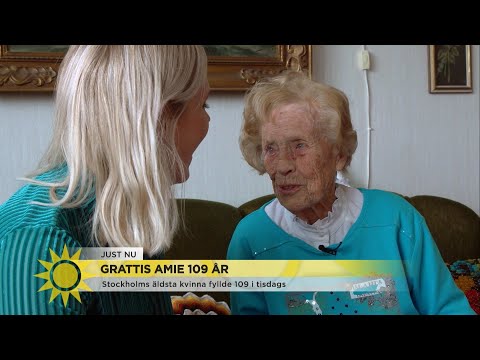 Grattis Amie 109 år: ”Det är aldrig försent att träffa nya kompisar” - Nyhetsmorgon (TV4)