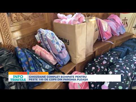 Ghiozdane complet echipate pentru peste 100 de copii din Pleașa