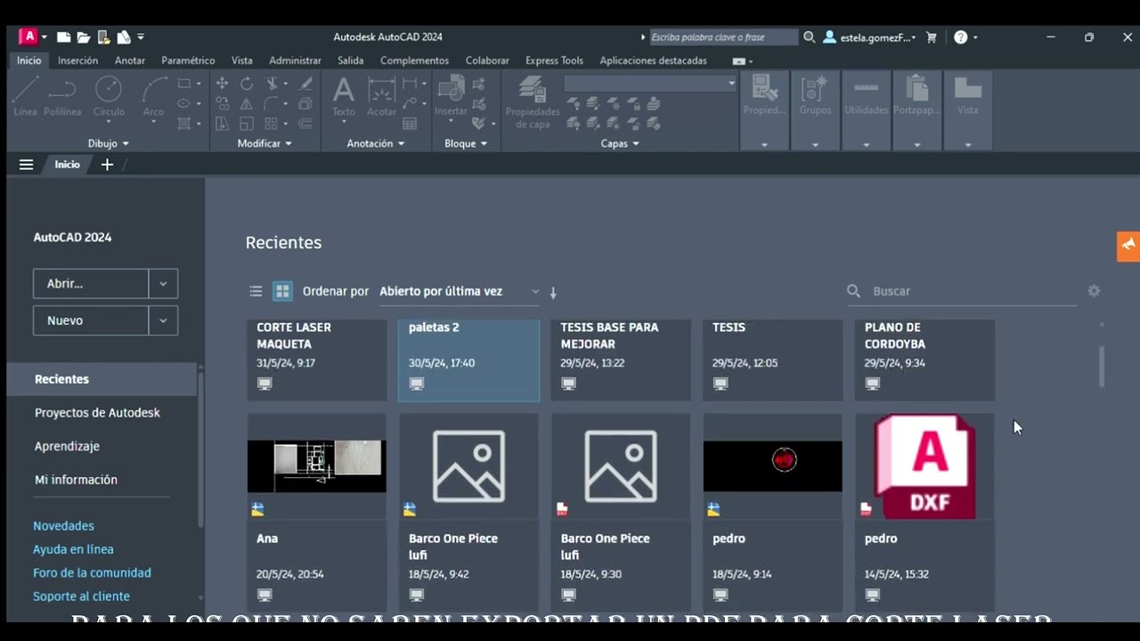 ¿Cómo exportar un PDF de Autocad para Corte Laser?