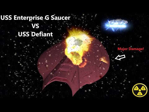 USS Enterprise G Saucer VS USS Defiant | Star Trek Ship Battles | Bridge Commander | Retro Badger