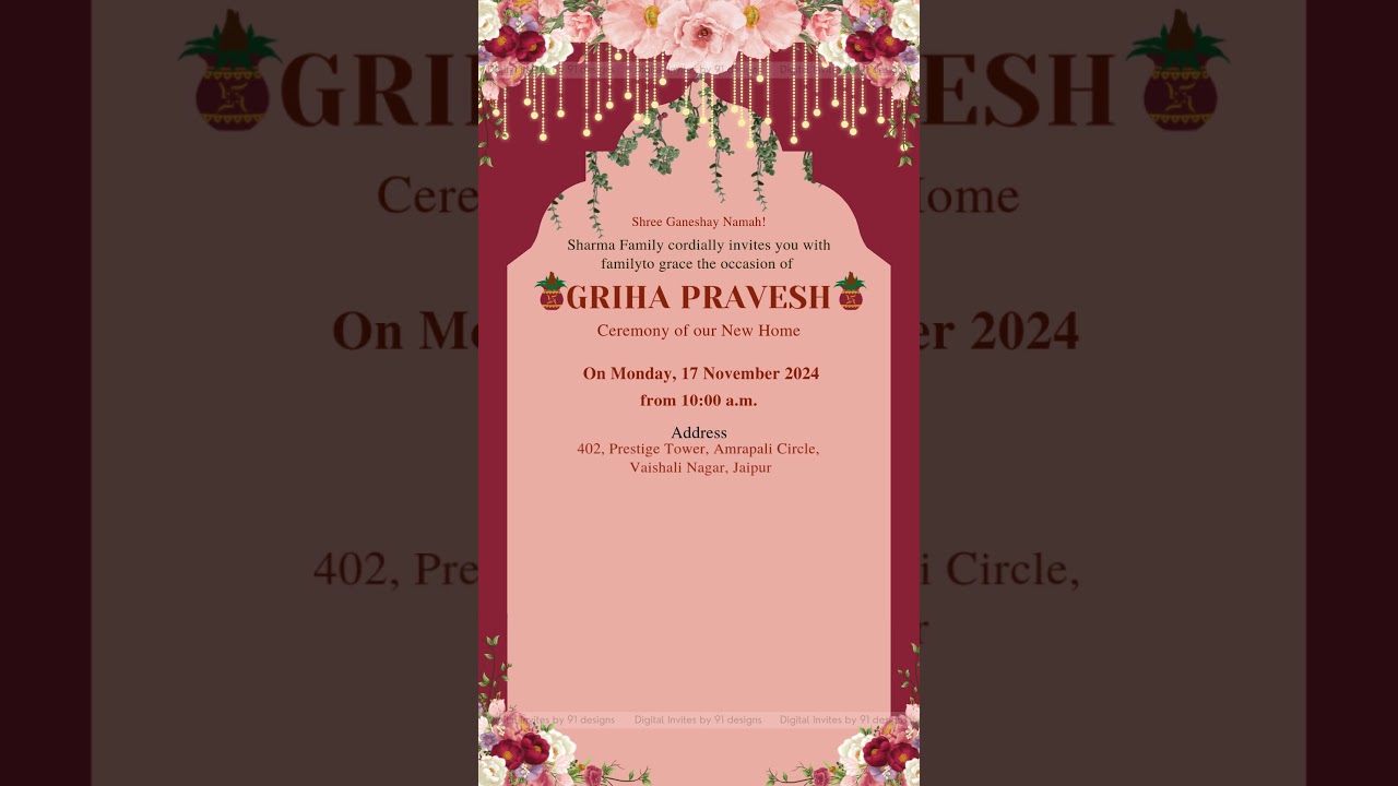 Warm Floral Housewarming Ceremony Card