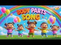 Body Parts Song For Kids Head Shoulders Knees And Toes Toddler Learning Nursery Rhymes