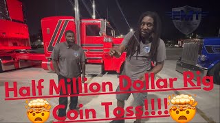 EMT Coin Toss For Half Million Dollar 💰💰 Rig  #truck #truckdriver #peterbilt #HalfMillionDollarRig