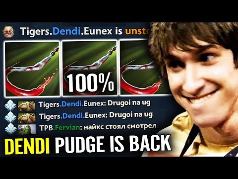 7.21 DENDI PUDGE IS BACK 7000 MMR 100% Hook Dota 2 gameplay