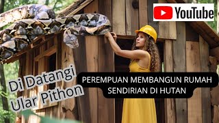 Download lagu Cewek Bangun Rumah Sendirian Di Hutan #survival #survivalskills #bertahanhidupdihutan #ularphiton mp3