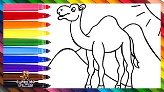 Desenhar E Colorir Um Camelo 🐪🏜️🌈 Desenhos Para Crianças